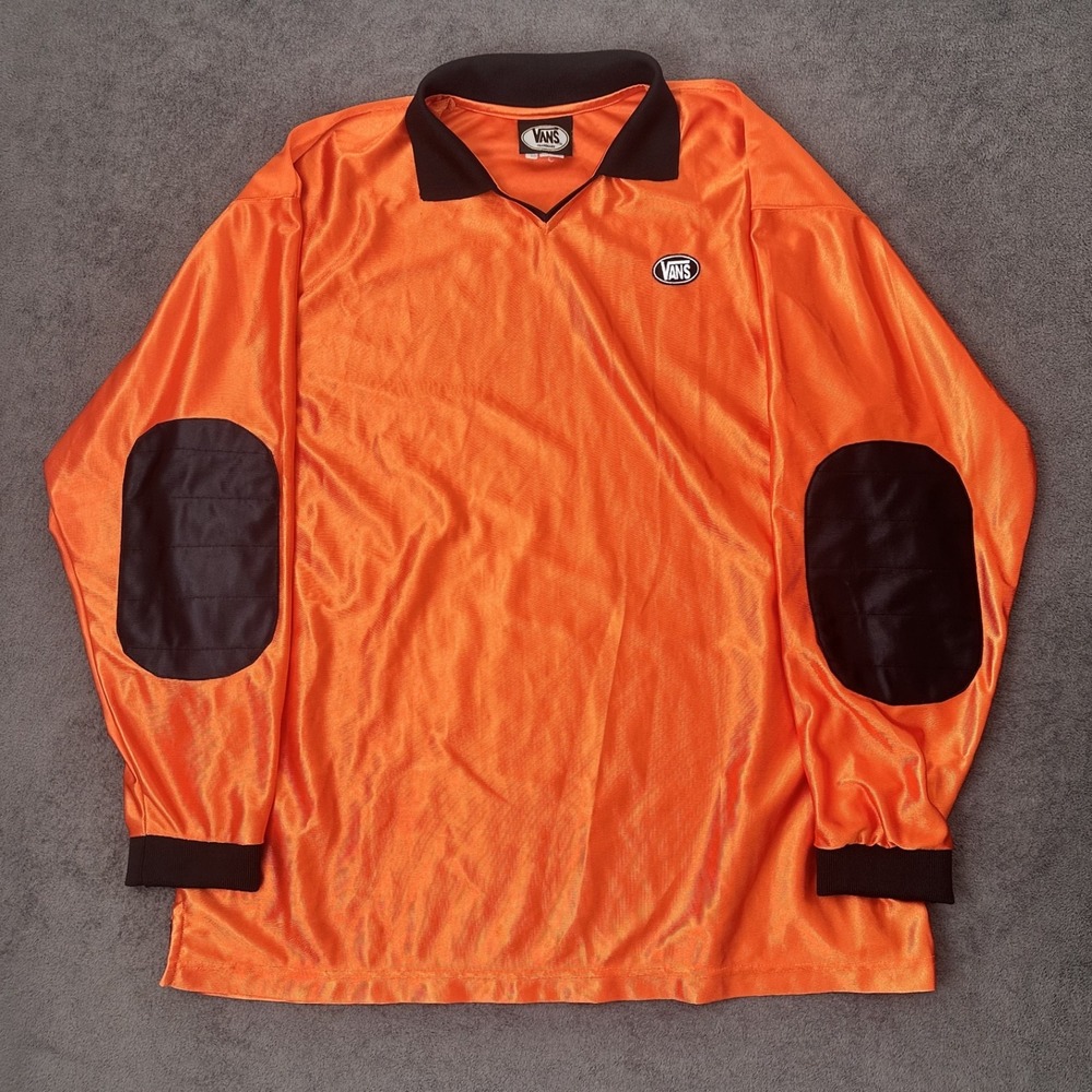 Vintage Vans jersey shirt orange pullover mens size XL Skate wear y2k